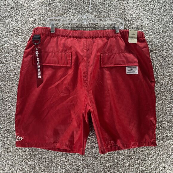 Atlanta Hawks Shorts Mens 2XL XXL Alpha Industries X New Era Rip Stop New Red - Picture 9 of 15